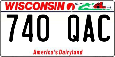 WI license plate 740QAC
