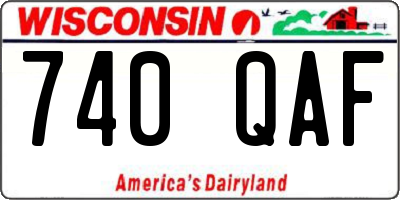 WI license plate 740QAF