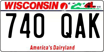 WI license plate 740QAK