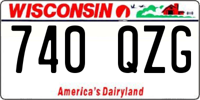WI license plate 740QZG
