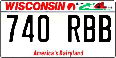 WI license plate 740RBB