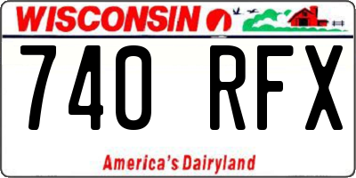 WI license plate 740RFX