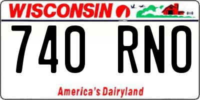 WI license plate 740RNO
