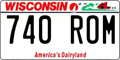 WI license plate 740ROM