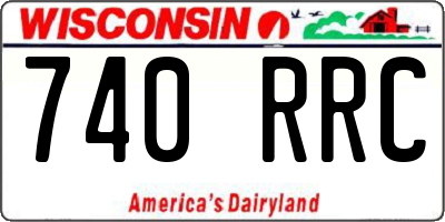 WI license plate 740RRC