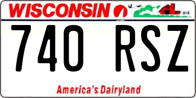 WI license plate 740RSZ