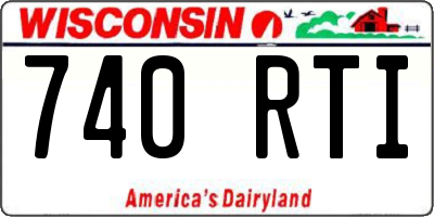 WI license plate 740RTI