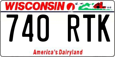 WI license plate 740RTK