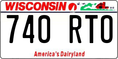 WI license plate 740RTO