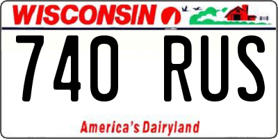 WI license plate 740RUS