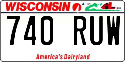WI license plate 740RUW