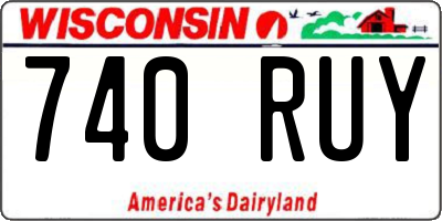 WI license plate 740RUY