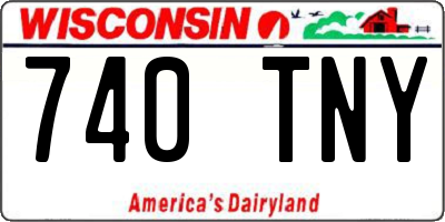WI license plate 740TNY