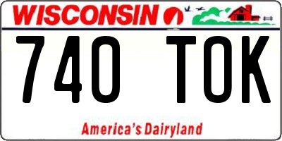 WI license plate 740TOK