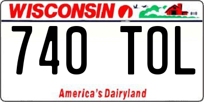 WI license plate 740TOL