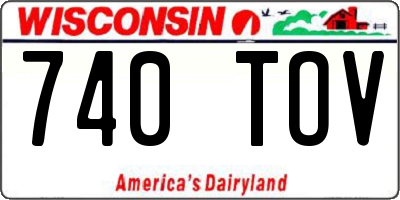 WI license plate 740TOV