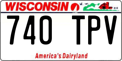 WI license plate 740TPV