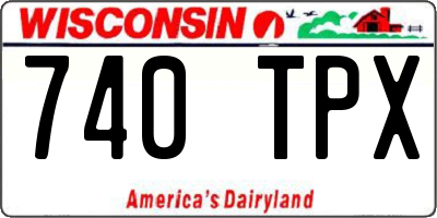 WI license plate 740TPX