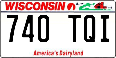 WI license plate 740TQI