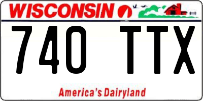 WI license plate 740TTX