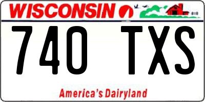 WI license plate 740TXS