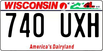 WI license plate 740UXH