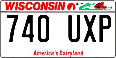 WI license plate 740UXP