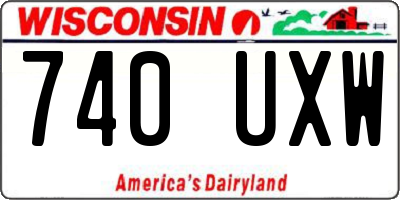 WI license plate 740UXW