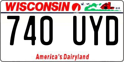 WI license plate 740UYD