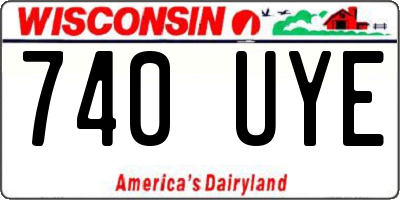 WI license plate 740UYE