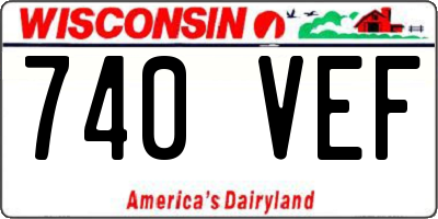 WI license plate 740VEF