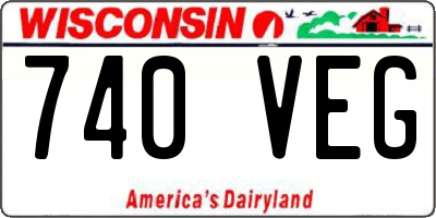 WI license plate 740VEG