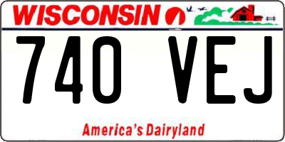 WI license plate 740VEJ