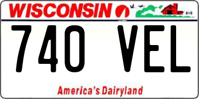 WI license plate 740VEL