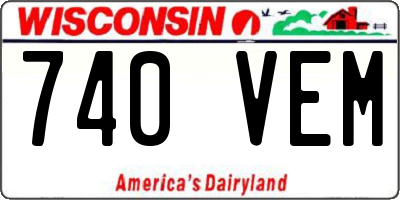 WI license plate 740VEM