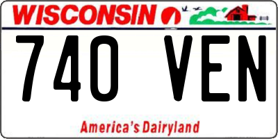WI license plate 740VEN