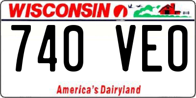 WI license plate 740VEO