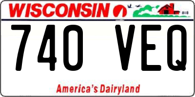 WI license plate 740VEQ