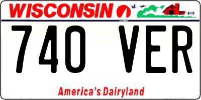WI license plate 740VER