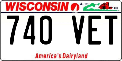 WI license plate 740VET