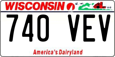 WI license plate 740VEV