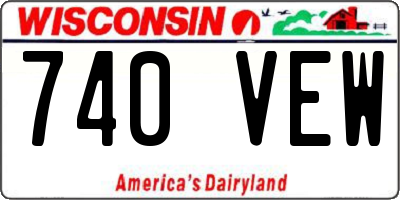 WI license plate 740VEW