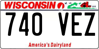 WI license plate 740VEZ
