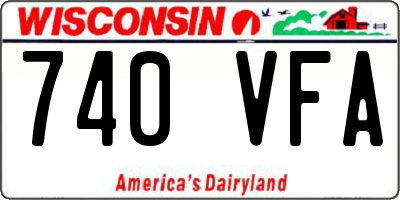 WI license plate 740VFA