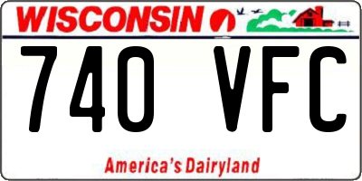 WI license plate 740VFC