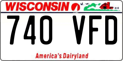WI license plate 740VFD