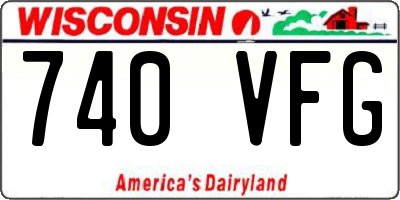 WI license plate 740VFG