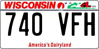 WI license plate 740VFH