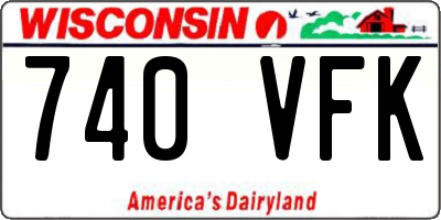 WI license plate 740VFK