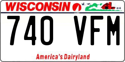WI license plate 740VFM